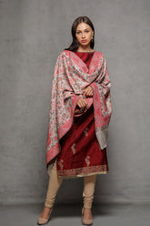 Floral Wavy Border Kani - The Pashm